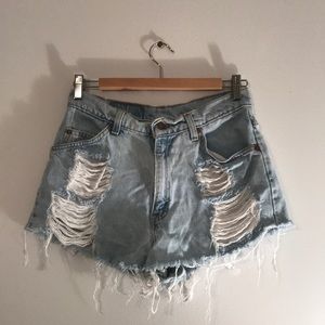 Vintage Levi Distressed Denim Shorts